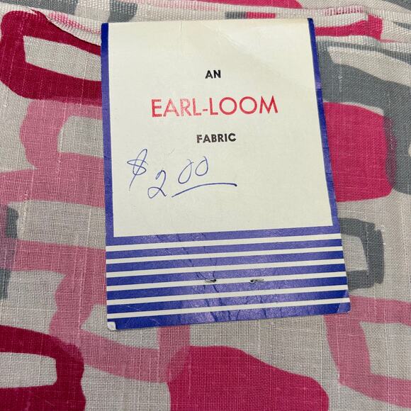 Vintage Earl Loom Geometric Pattern Rayon Fabric 45" W x 2 Yards 33" L - Picture 2 of 6